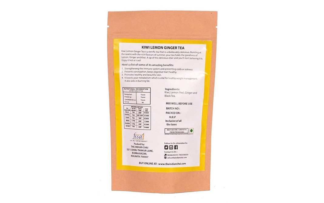 The Indian Chai Kiwi Lemon Ginger Tea    Pack  100 grams
